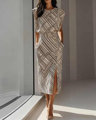 Kjole Geometrisk Talje Elegant