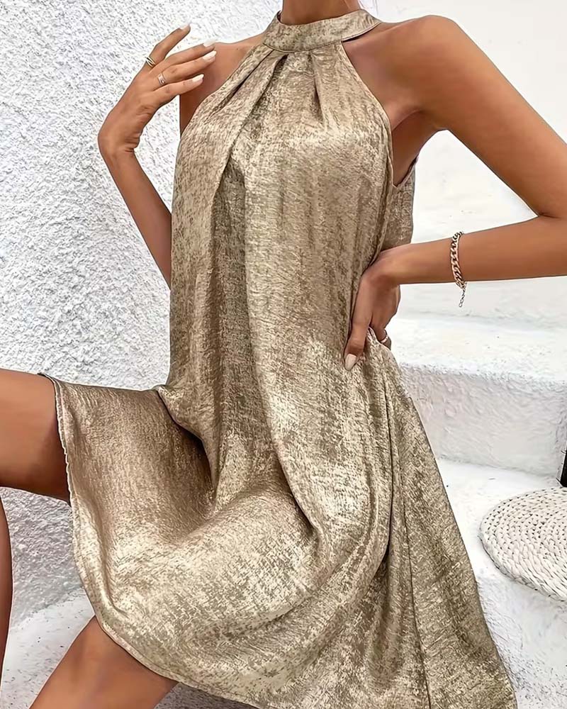Kjole Let Luksus Ærmeløs Off-Shoulder Halter