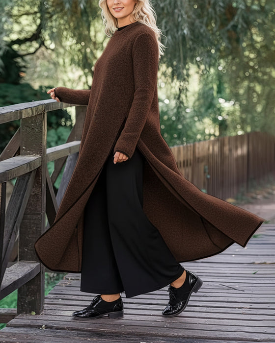 Kjole Casual Varm Sideslit Lang