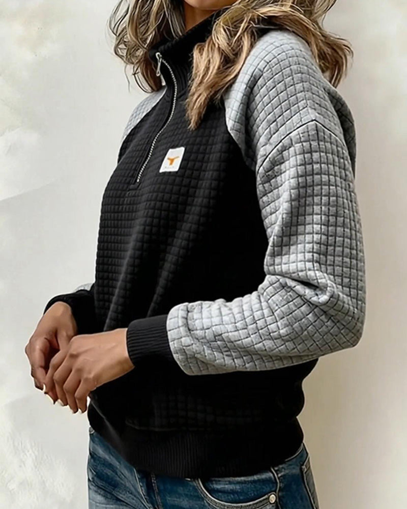 Sweatshirt Stålsætte Vaffel Farveblok