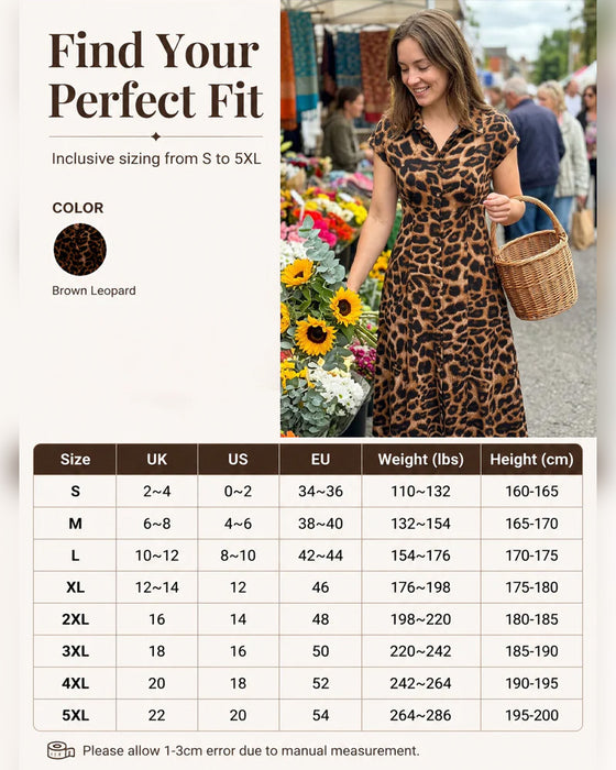 Kjole Afslappet Leopard Maxi