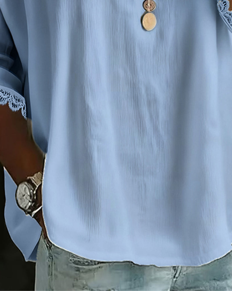 Bluse Blonder Indsat Peter Pan Krave