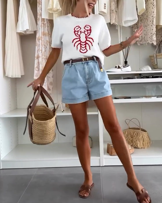 Trøje med Print i Streetstil