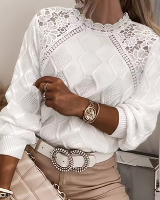 Sweater Blonder Kant Mode Patchwork