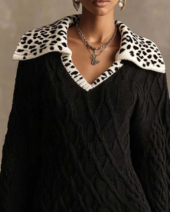 Kjole Langærmet Revers Sweater