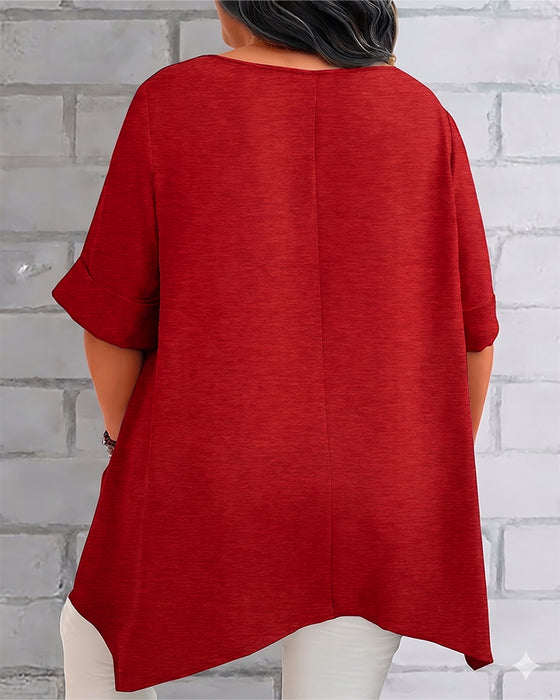 T-Shirt Løs Sidelomme
