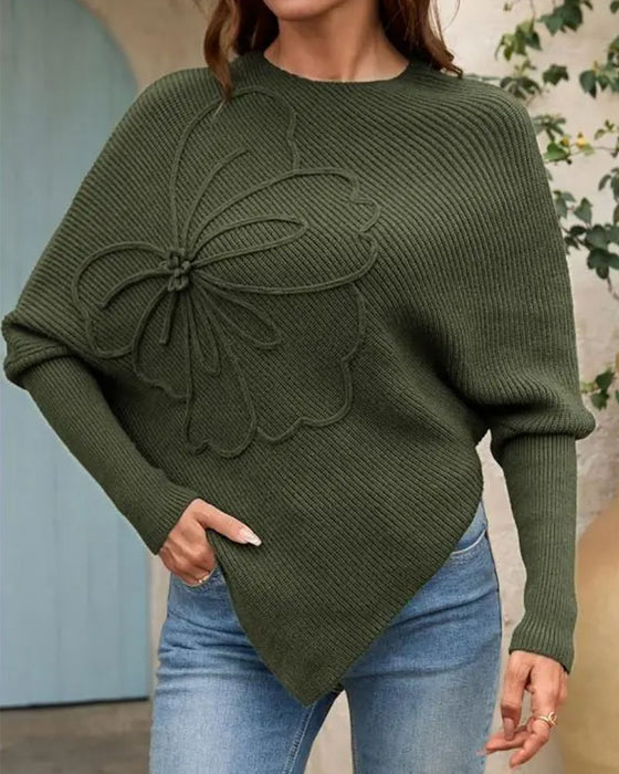 Pullover Stilfuld Blomstret Uregelmæssig