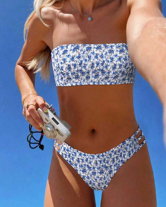 Bikini Lille Blomstret Tryk Bandeau
