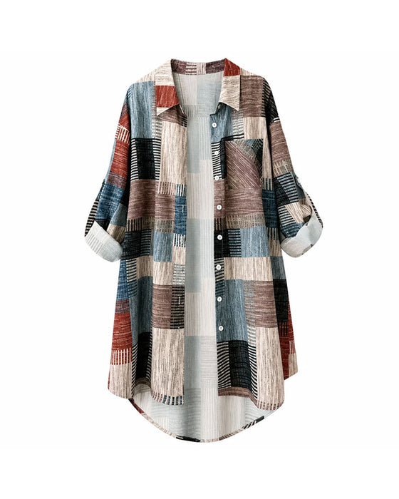 Skjorte Patchwork Print Midi