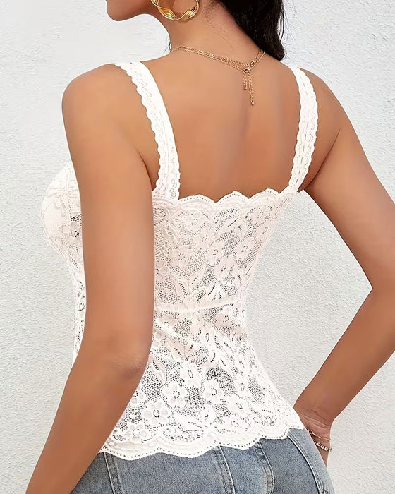 Camis Top Ensfarvede Bandeau