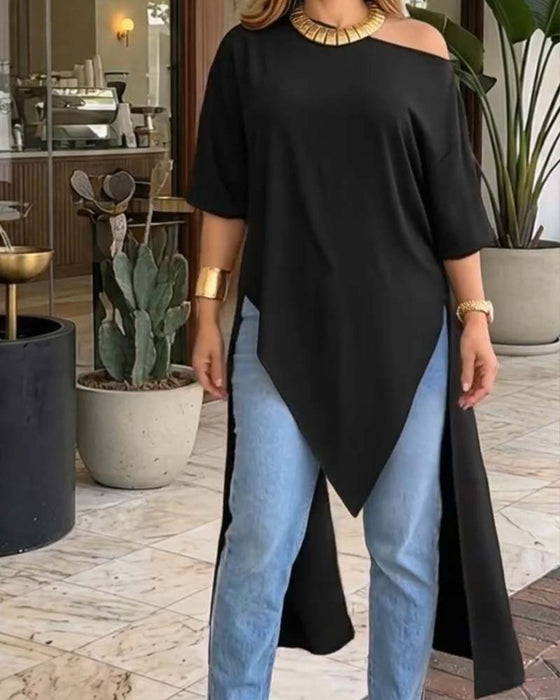 Bluse Enskulder Asymmetrisk