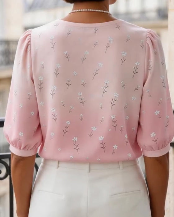 Bluse Blomstret Peter Pan Krave Bobble Ærme
