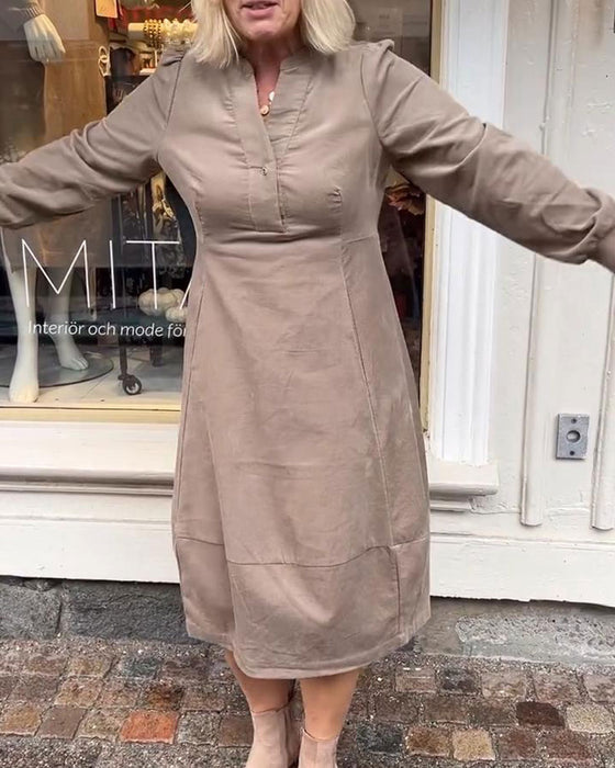 Kjole afslappet retro med lange ærmer