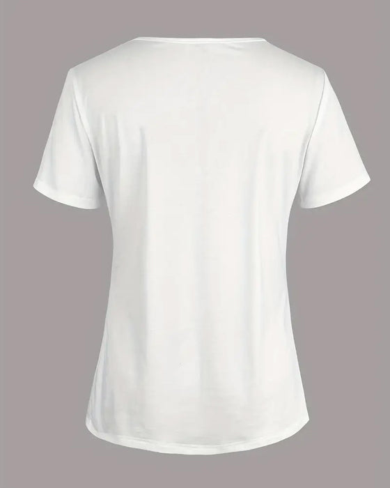 Bluse Rund Hals Blondepanel