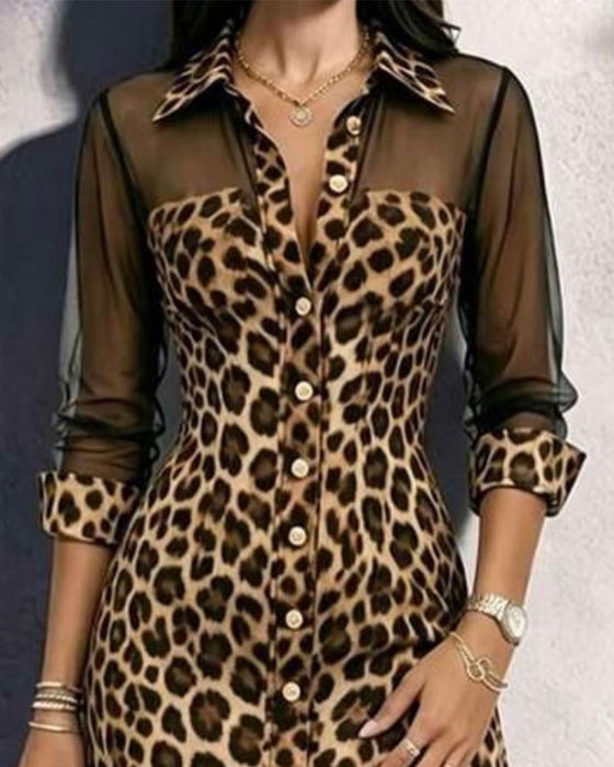 Kjole Slag Leopard Trendy