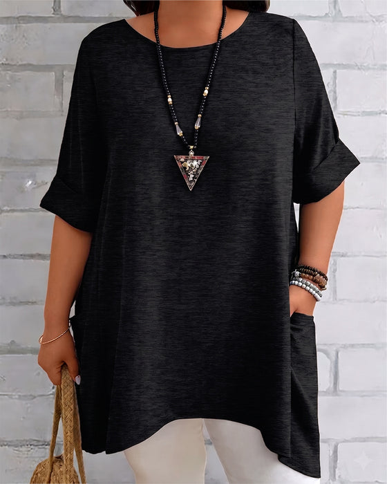 T-Shirt Løs Sidelomme