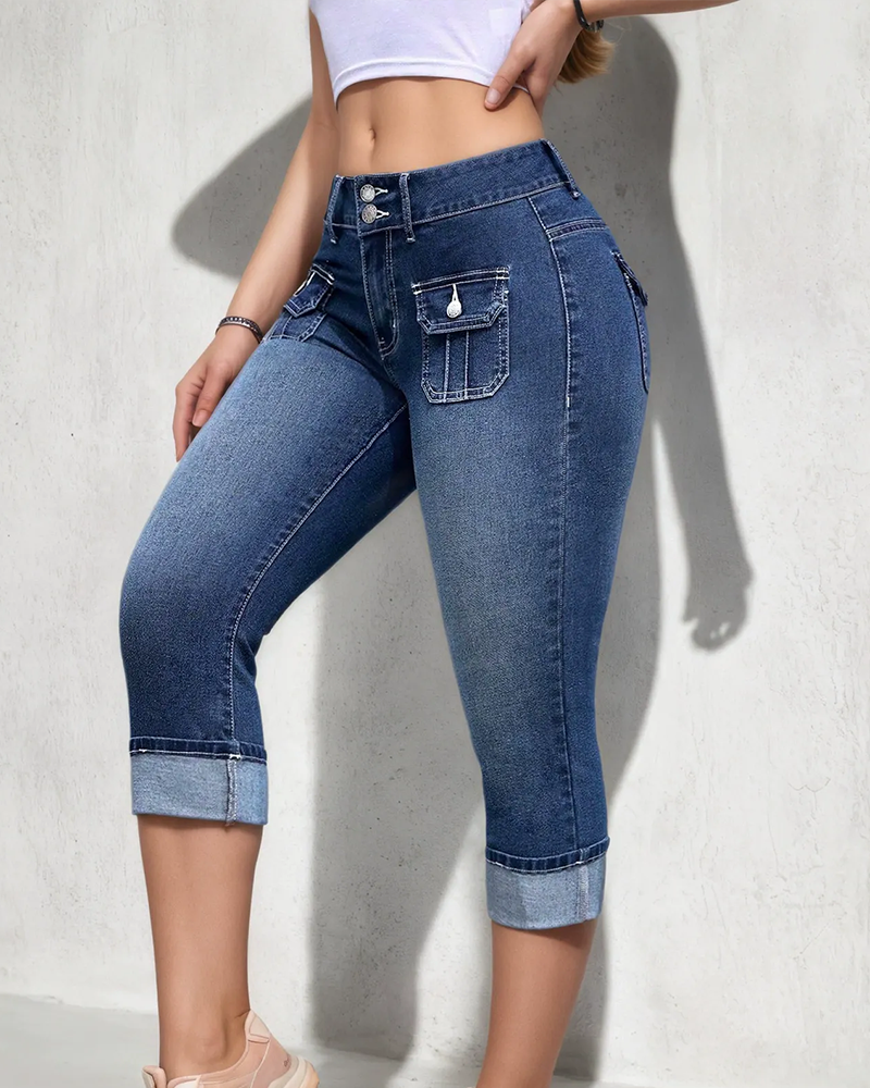 Jeans Casual Lomme Croppet