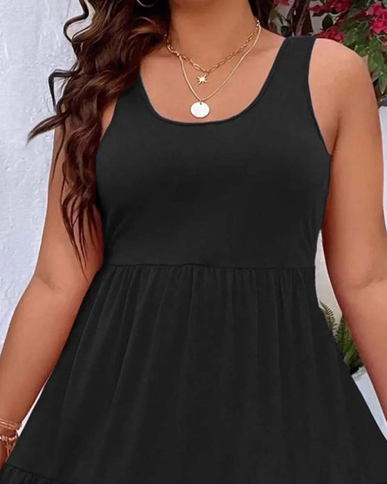 Kjole Dobbelt Lag Lag Ruffle Tank