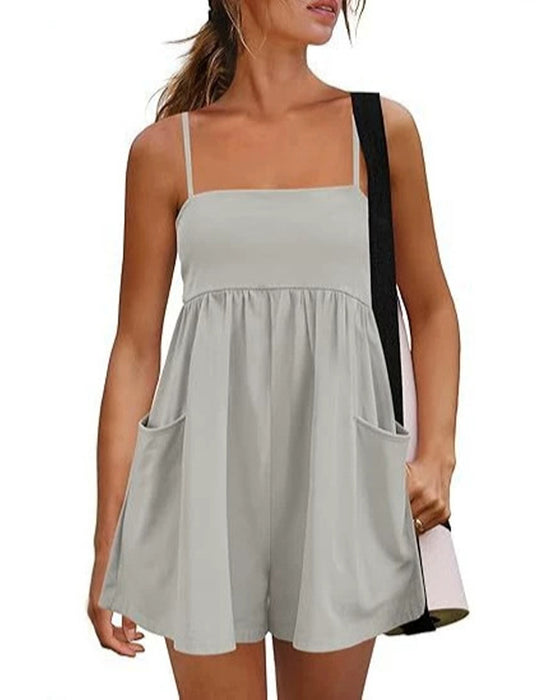 Jumpsuit Ensfarvet Farve Seler Bred Ben