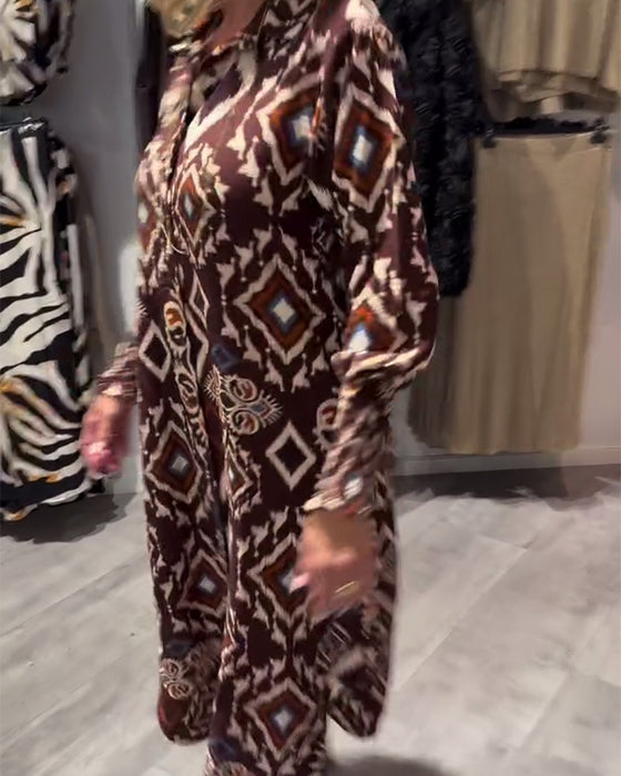 Kjole Med Skjorte I Diamantmønster