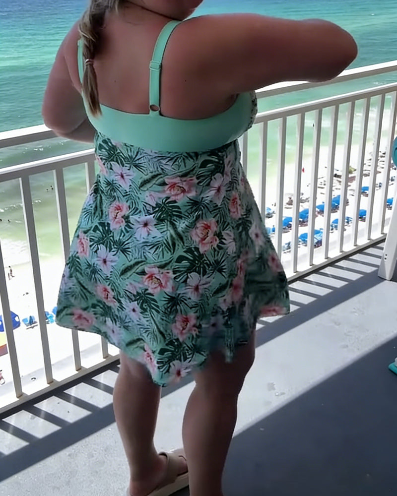 Badedragt med afslappet print og to dele