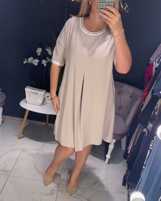 Kjole afslappet elegant rund hals lomme