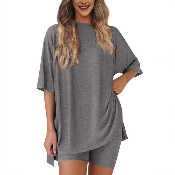 Sæt Med Afslappet Pasform I Ensfarvet Casual Stil