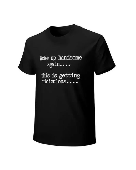 Herre T-Shirt Bogstav Tryk Rund Hals