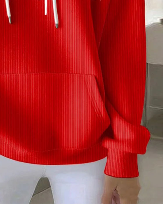 Afslappet Langærmet Hættetrøje Med Bogstavtryk