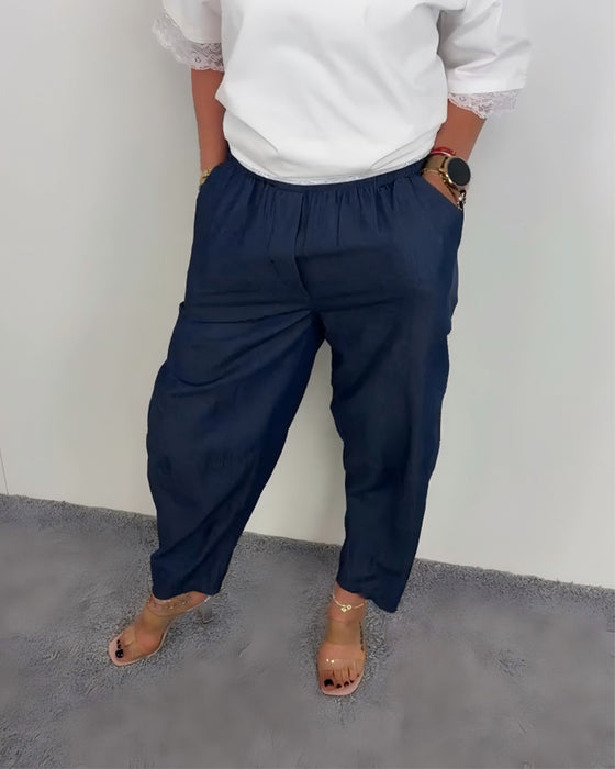 Bukser Stilfulde Lomme Denim Lange