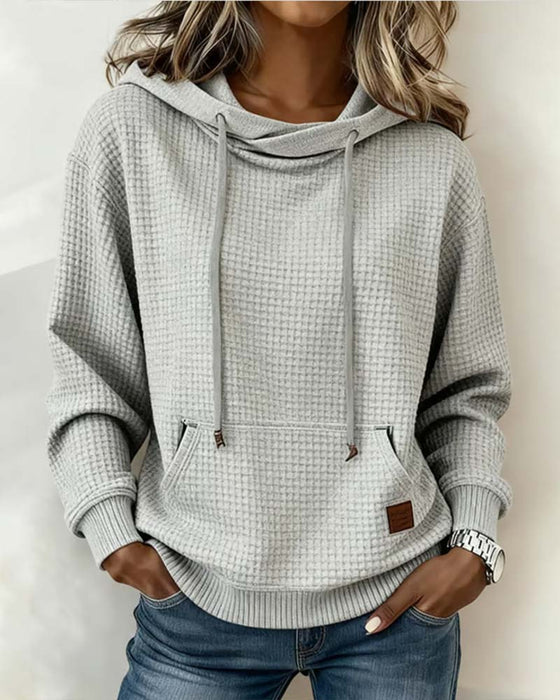 Sweatshirt Med Huvad Design, Oversized Passform Och Kausal Stemning