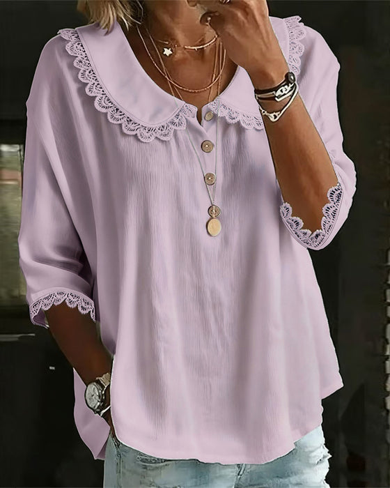 Bluse Blonder Indsat Peter Pan Krave