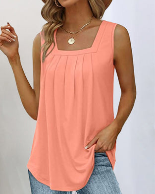 Tanktop bluse med firkantet hals