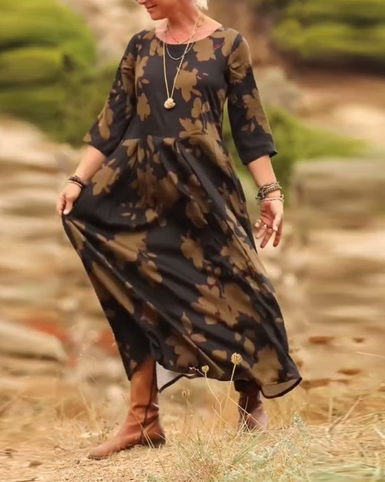 Kjole med temperament retroprint