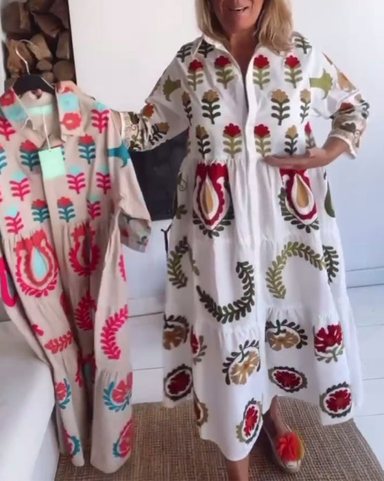 Kjole Blomstret Grafisk Print