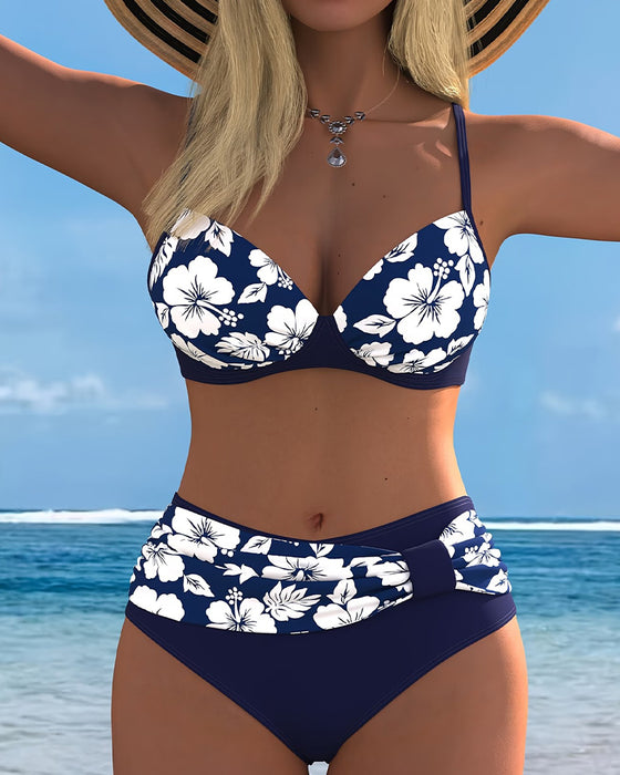 Bikinis Hibiscus Tryk Todelt