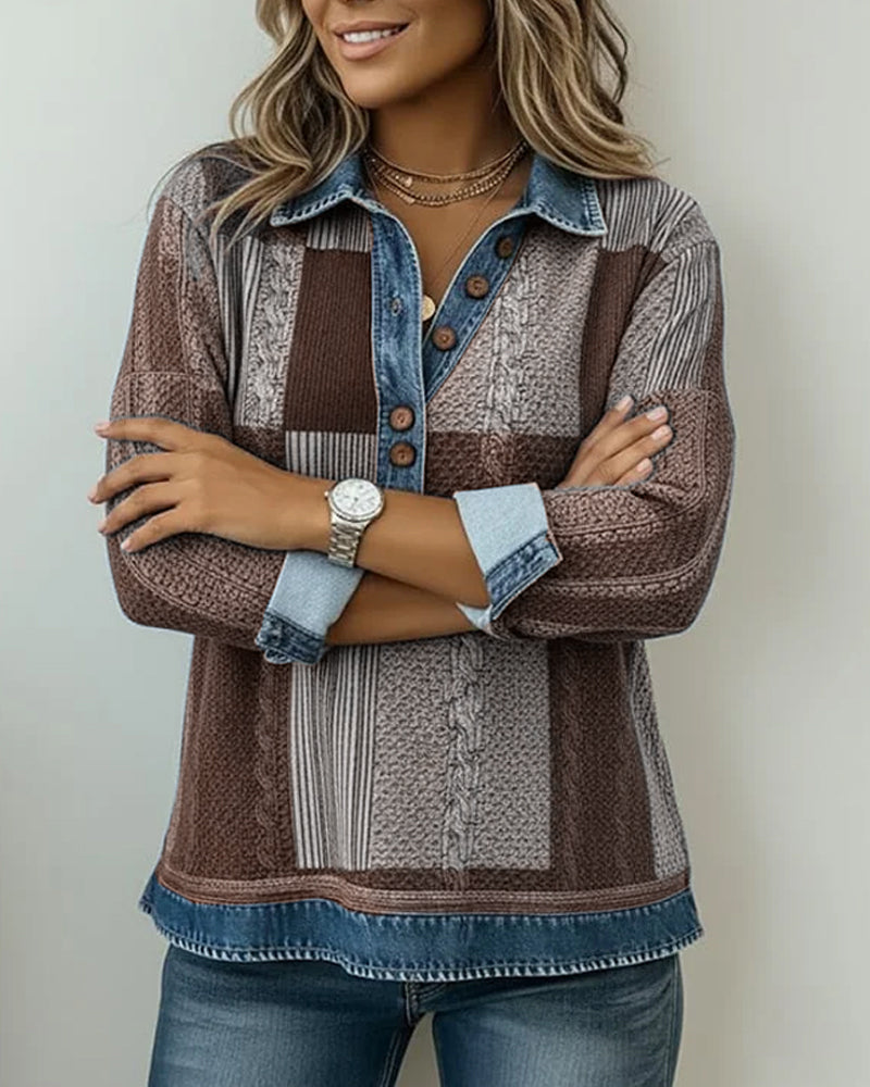 Sweatshirt Med Lange Ærmer Og Farvebloktryk