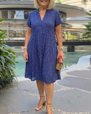 Kjole V-Hals Kort Ærme Kort