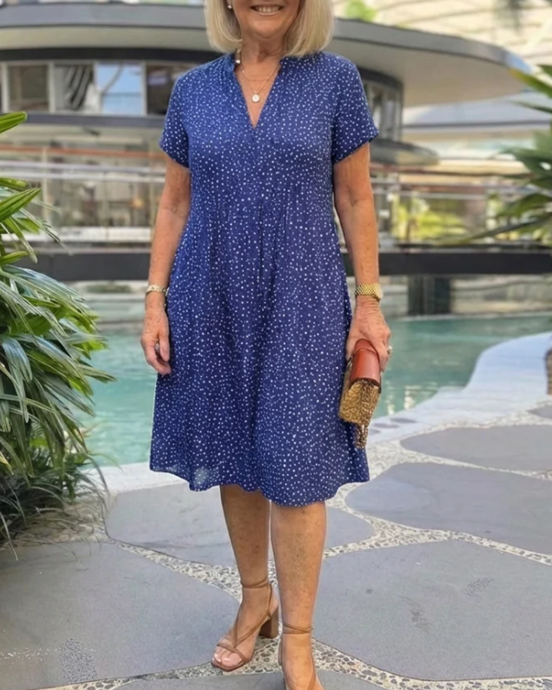 Kjole V-Hals Kort Ærme Kort