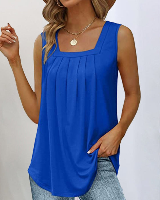 Tanktop bluse med firkantet hals