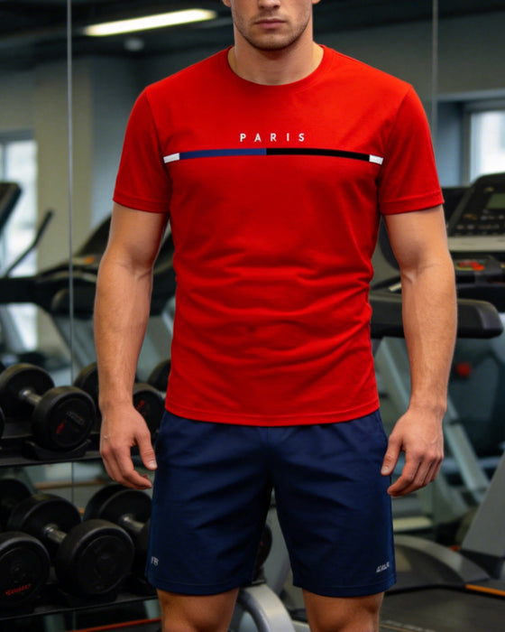 T-Shirt Hurtig Tør Rund Hals Kort Ærme