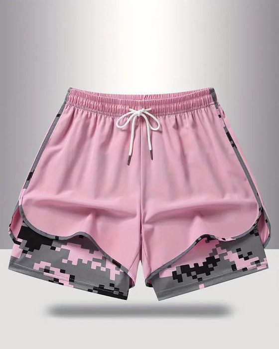 Shorts Snøre Camo Patchwork Anti-Eksponering