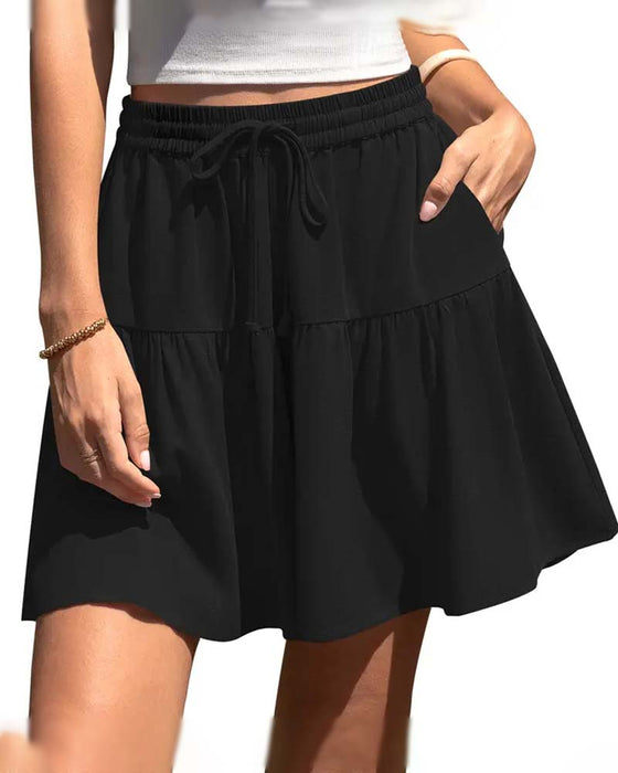 Shorts Ruffle Patchwork Bindebånd