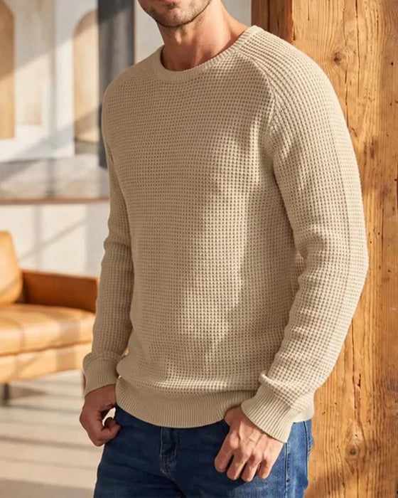Pullover Herre Stilfuld Afslappet Strikket