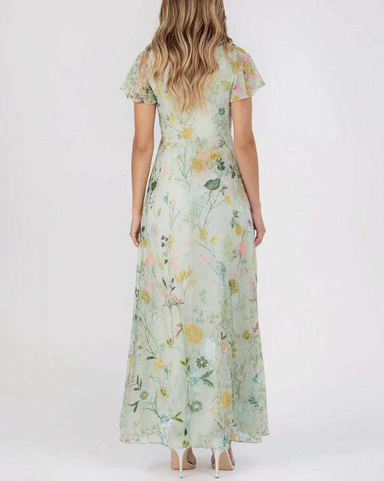 Kjole Ruffle Blomstret Tryk