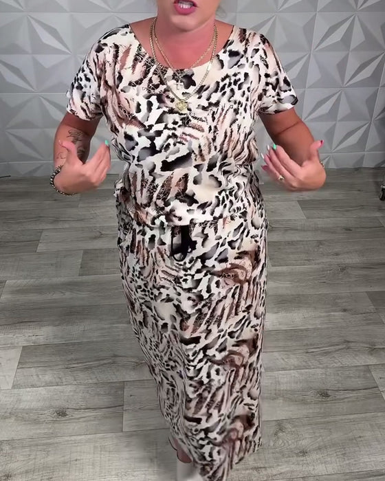 Kjole Rund Hals Zebramønster