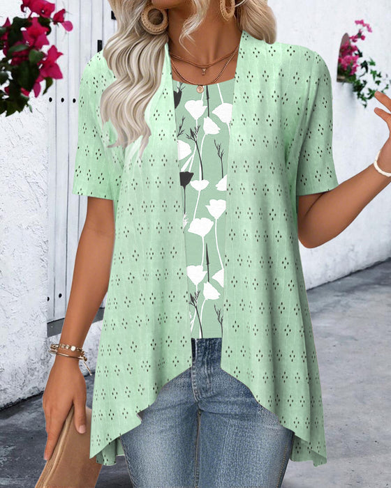 Bluse Falsk To-delt Trykt