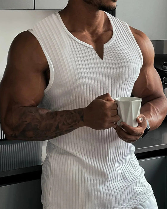 Herre Tanktop Ensfarvet Sport Afslappet