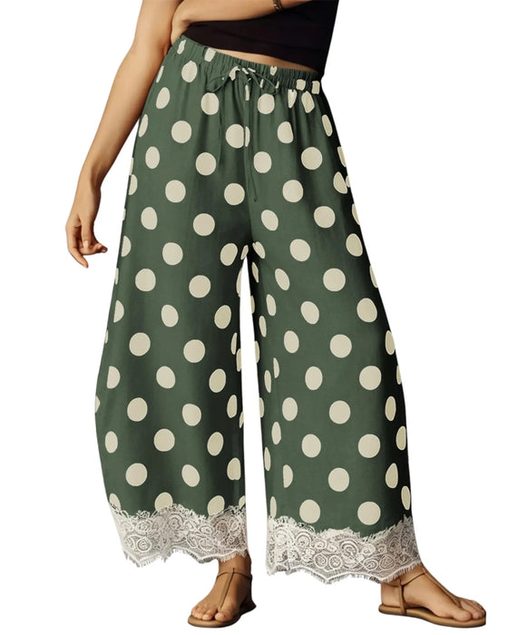 Bukser Store Prikket Blonder Capri