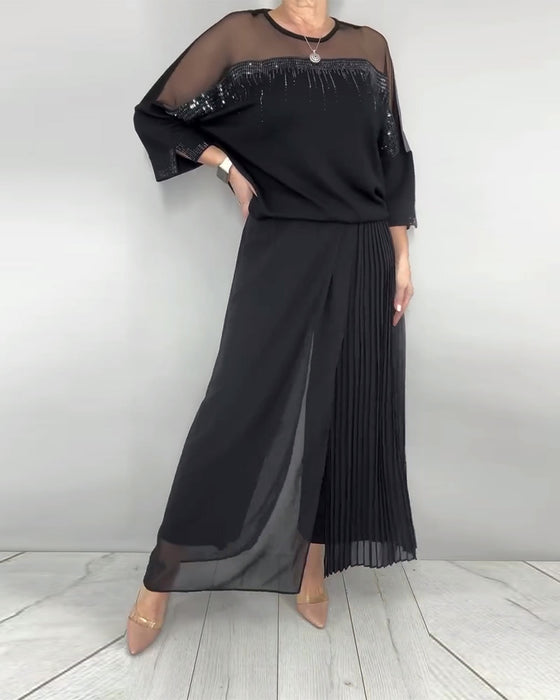 Bluse Mesh Splejset Løs